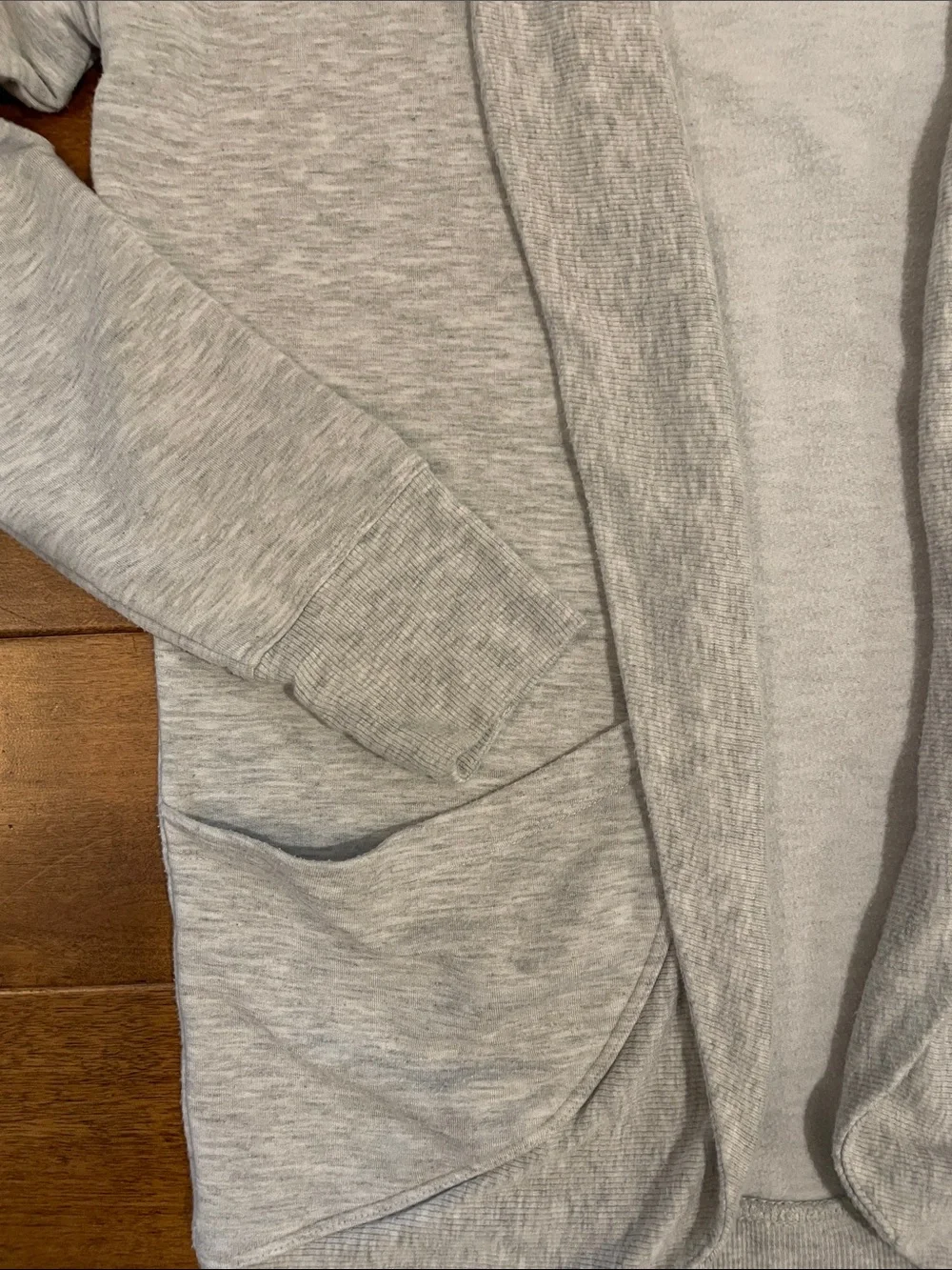Athleta Girl Light Gray Open-Front Shawl Collar Cardigan